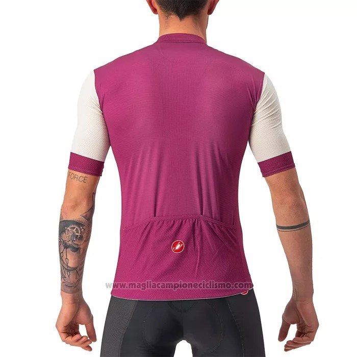 2022 Abbigliamento Ciclismo Giro d'Italia Bianco Viola Manica Corta e Salopette